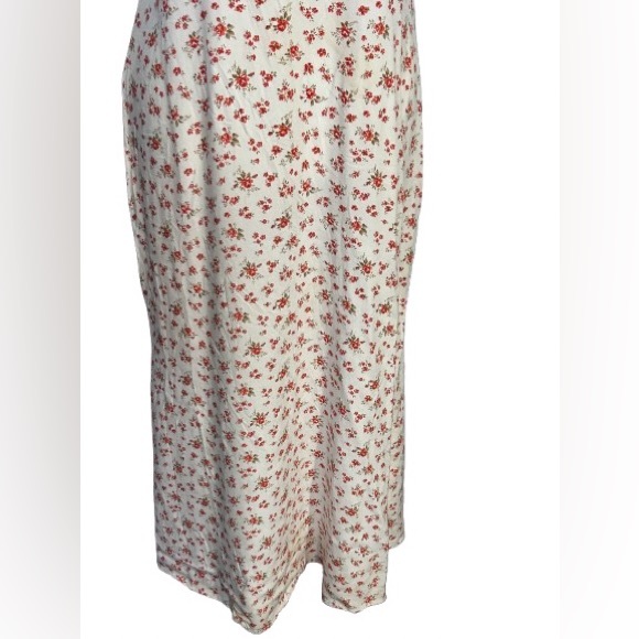 Reformation Floral Dress Medium Size 8 Red White Designer Midi Valentines - Picture 5 of 15